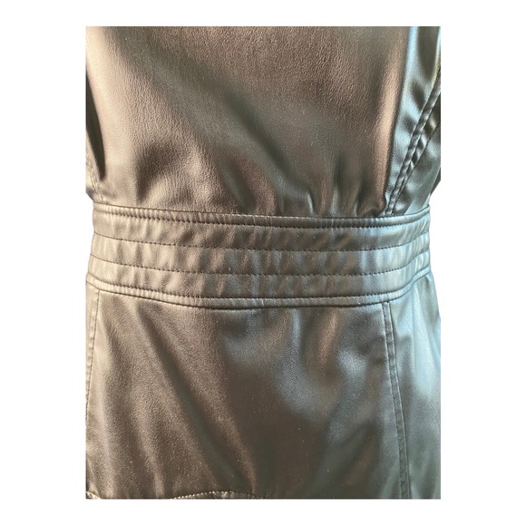 Zara Vegan Leather Puff Shoulder Ruffle Dress - Picture 5 of 9